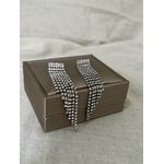 Brinco Franja Cascata Banhado a Ródio Branco