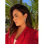 Brinco Franjas Navete Banhado a Ródio Branco