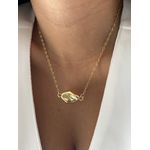COLAR PINGENTE ORGÂNICO BANHADO A OURO