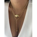 COLAR PINGENTE ORGÂNICO BANHADO A OURO