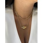 COLAR PINGENTE ORGÂNICO BANHADO A OURO