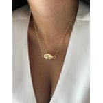 COLAR PINGENTE ORGÂNICO BANHADO A OURO