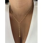 COLAR GRAVATINHA ELOS CARTIER BANHADO A OURO