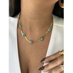 COLAR FITA LAMINADA COM TURQUESA BANHADO A OURO