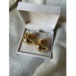 BRINCO ARGOLA MEIA LUA ABAULADA BANHADA A OURO 