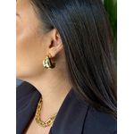 BRINCO ARGOLA MEIA LUA ABAULADA BANHADA A OURO 