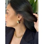 BRINCO ARGOLA MEIA LUA ABAULADA BANHADA A OURO 