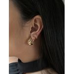 BRINCO ARGOLA ORGÂNICA BANHADA A OURO