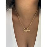 COLAR GRAVATINHA CORRENTE TORCIDA E FECHO TORCIDO FRONTAL 