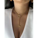 COLAR GRAVATINHA CORRENTE TORCIDA E FECHO TORCIDO FRONTAL 