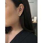 BRINCO FRONTAL VAZADO MICRO CRAVEJADO BANHADO A OURO