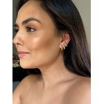 Trio de Argolinhas Abauladas Banhadas a Ouro