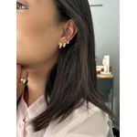 Trio de Argolinhas Abauladas Banhadas a Ouro