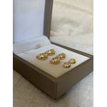 Trio de Argolinhas Abauladas Banhadas a Ouro