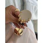 Trio de Argolinhas Abauladas Banhadas a Ouro