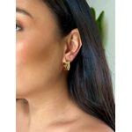 BRINCO ARGOLA MARTELADA BANHADA A OURO