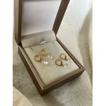 BRINCO ARGOLA PONTO DE LUZ GOTA BANHADO A OURO