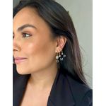 BRINCO ARGOLA PONTO DE LUZ REDONDO PENDENTE BANHADA A OURO