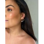 BRINCO ARGOLA PONTO DE LUZ REDONDO PENDENTE BANHADA A OURO