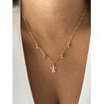 COLAR ANJINHO COM PONTO DE LUZ BANHADO A OURO 