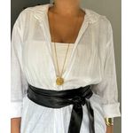 COLAR CORRENTE CARTIER FINA LONGO BANHADO A OURO 