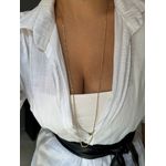 COLAR CORRENTE CARTIER FINA LONGO BANHADO A OURO 