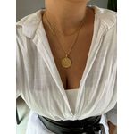 COLAR CORRENTE CARTIER FINA LONGO BANHADO A OURO 