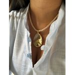 COLAR CORDÃO NUDE COM PINGENTE CHAPA BANHADO A OURO