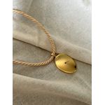 COLAR CORDÃO NUDE COM PINGENTE CHAPA BANHADO A OURO