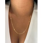 COLAR CORRENTE TORCIDA COM LOSANGO BANHADO A OURO 