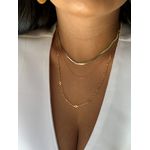 COLAR CORRENTE TORCIDA COM LOSANGO BANHADO A OURO 