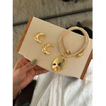 COLAR CORDÃO NUDE COM PINGENTE CHAPA BANHADO A OURO