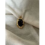 PINGENTE ORGÂNICO MARROM BANHADO A OURO