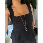 PINGENTE ORGÂNICO MARROM BANHADO A OURO