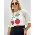 T-Shirt Cropped Cherry Branca