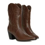 Bota Cano Médio Western - Ivy, Marrom