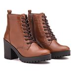 Bota Cano Curto, Cláudia - Conhaque.