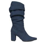 Bota Cano Alto - Gisele, Jeans Escuro