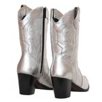 Bota Cano Médio Western - Ivy, Prata