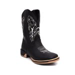 Bota Texana Masculina Country Bico Quadrado Couro Sola Jump Delegada