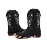 Bota Texana Masculina Country Bico Quadrado Couro Sola Jump Delegada