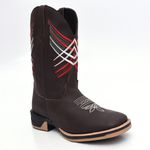 Bota Texana Masculina Country Bico Quadrado Couro Sola Jump Delegada Cano Alto Preta