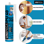 UNIPEGA PU40 MULTIUSO CINZA CARTUCNHO 210ML/360G