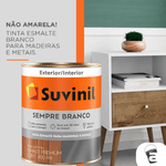 TINTA ESMALTE BRILHANTE SEMPRE BRANCO BASE SOLVENTE 900ML SUVINIL