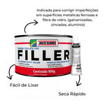 MASSA POLIESTER FILLER 900 GR MAXI RUBBER