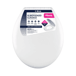 ASSENTO SANITÁRIO ALMOFADADO CLASSICO PLASTICO BRANCO ATLAS