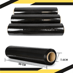 FILME PLASTICO STRECH PRETO ROLO 500M - 1,7KG