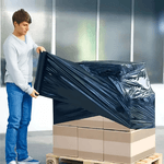 FILME PLASTICO STRECH PRETO ROLO 500M - 1,7KG