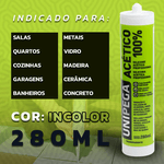 SILICONE ACÉTICO PROFISSIONAL INCOLOR 280ML UNIPEGA