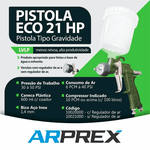 PISTOLA ECO 21 1,3MM ARPREX GRAVIDADE CANECA NYLON
